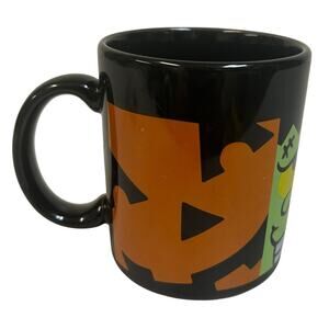 Hallmark Halloween Graphic Coffee Mug/Cup Pumpkin Frankenstein's Monster And Cat